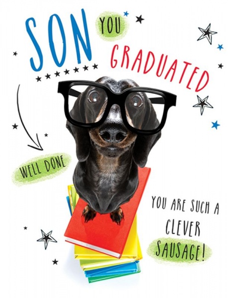 Clever Sausage Son Graduation Card