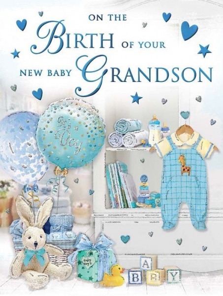It's A Boy New Baby Grandson Card