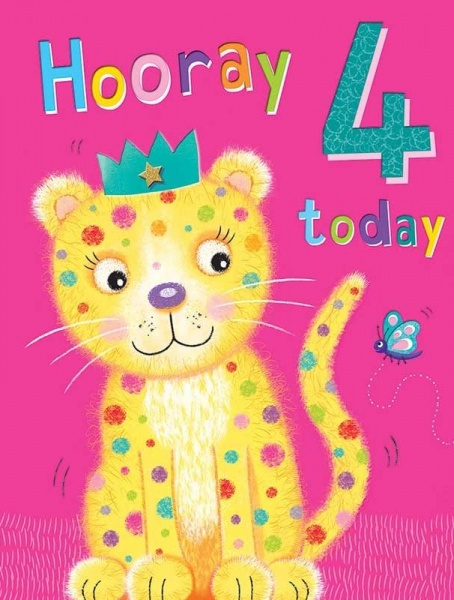 Leopard 4th Birthday Card