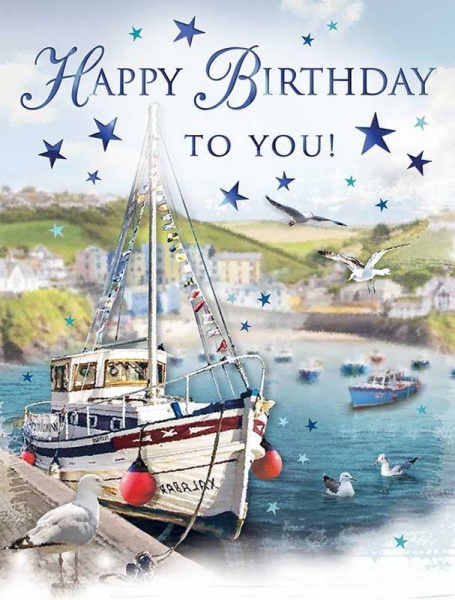 Harbour Boats Birthday Card
