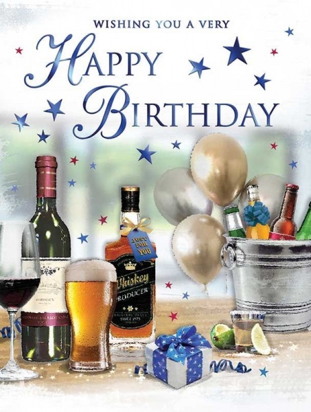 Birthday Drinks Birthday Card
