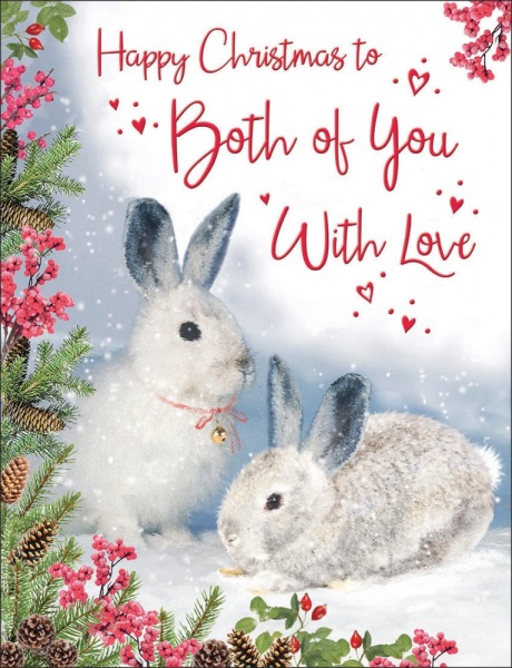 White Rabbits Both Of You Christmas Card