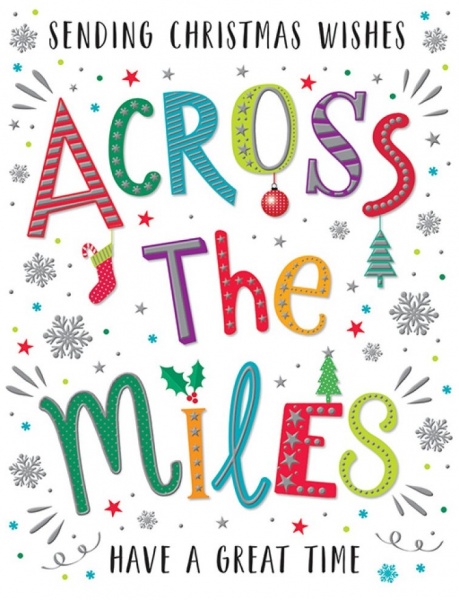 Christmas Wishes Across The Miles Christmas Card