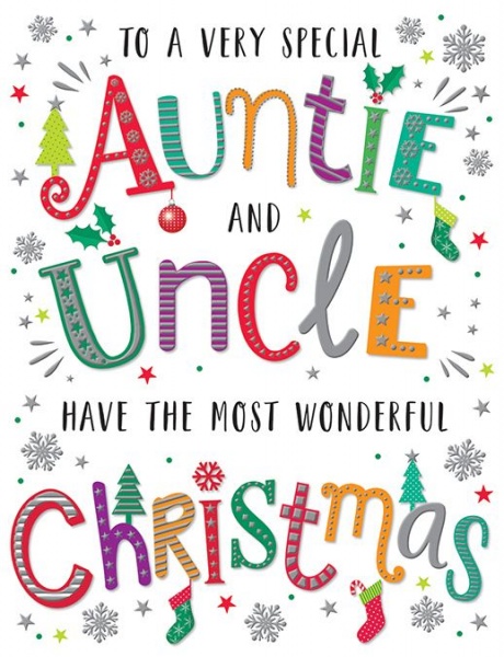 Wonderful Christmas Auntie & Uncle Christmas Card