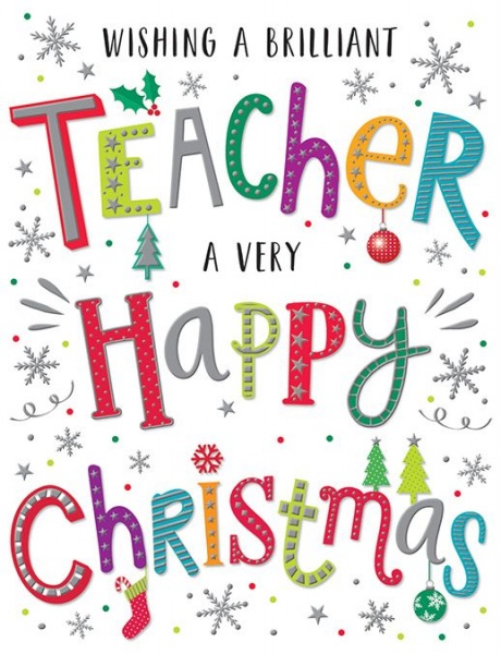 Happy Christmas Teacher Thank You Card