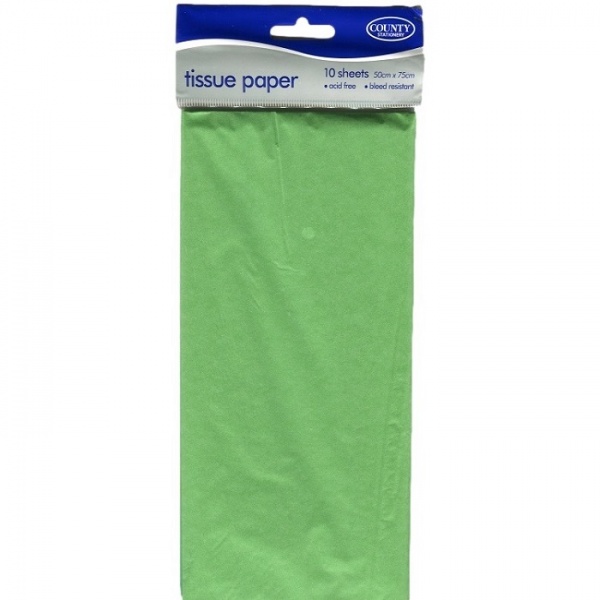 Light Green Tissue Paper Pack of 10 Sheets