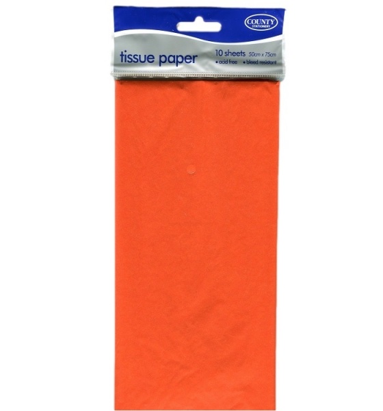 Orange Tissue Paper Pack of 10 Sheets