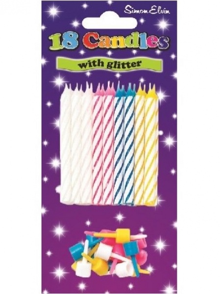 Assorted Spiral Birthday Candles Pack of 18