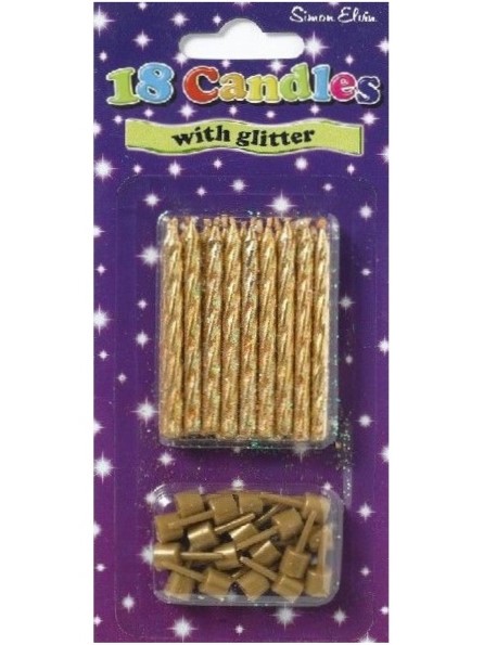 Gold Birthday Candles Pack of 18