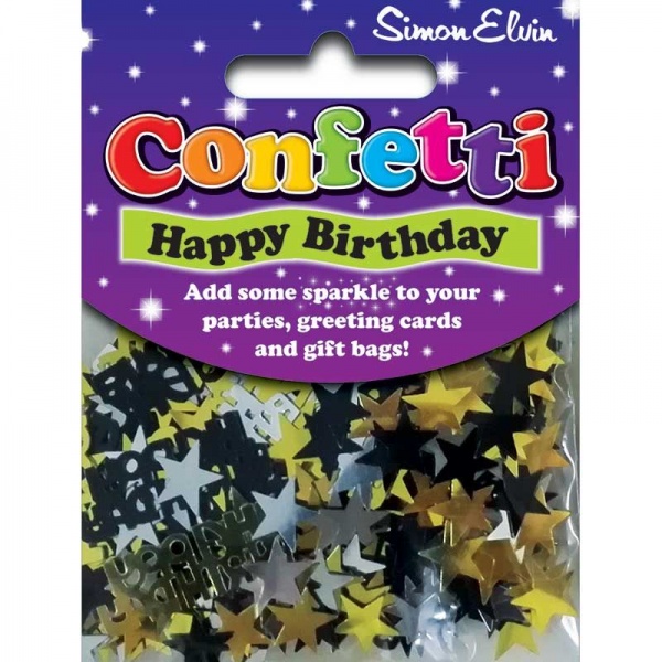 Black & Gold Happy Birthday Confetti