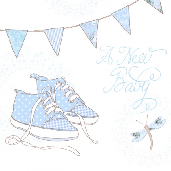 New Baby Boy Birth Announcement Cards Pack of 6
