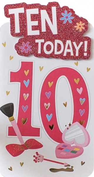 Make-Up 10th Birthday Card