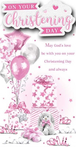 Pink Gifts Christening Card