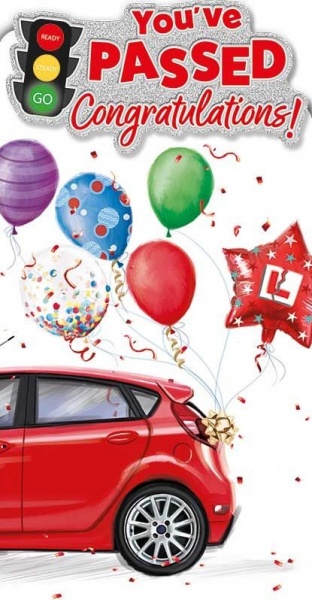 Balloons Passed Your Driving Test Card