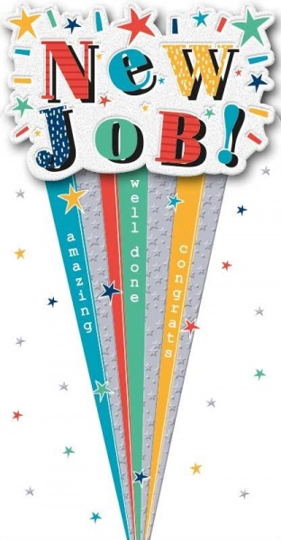 Welsh New Job Good Luck Card, Yellow Stars, Padded Star Embellished - View #9