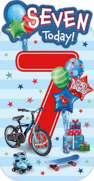 Wheels 7th Birthday Card