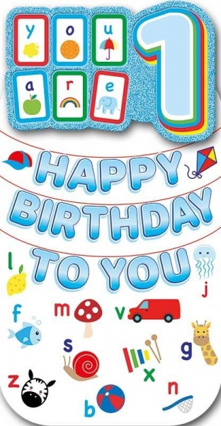 Alphabet Birthday 1st Birthday Card