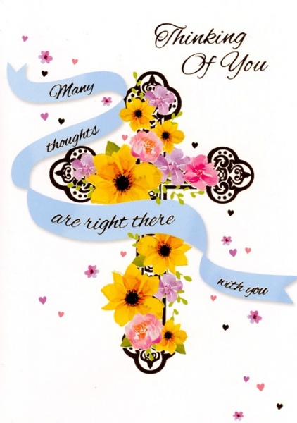 Flowers & Cross Easter Card