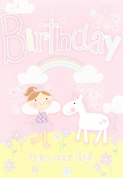 Fairy & Unicorn Birthday Card