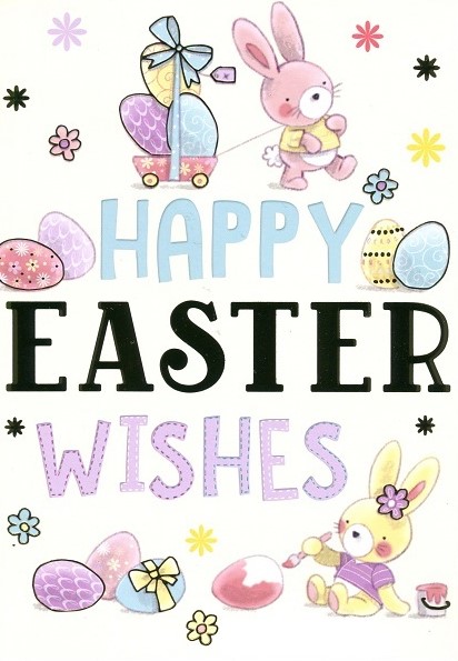 Easter Wishes Yellow Eggs Easter Card