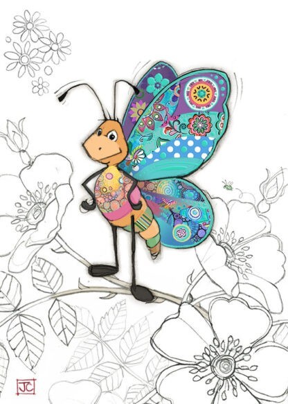 Bertie Butterfly Greeting Card