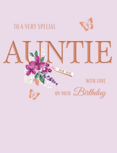 Flowers Auntie Birthday Card