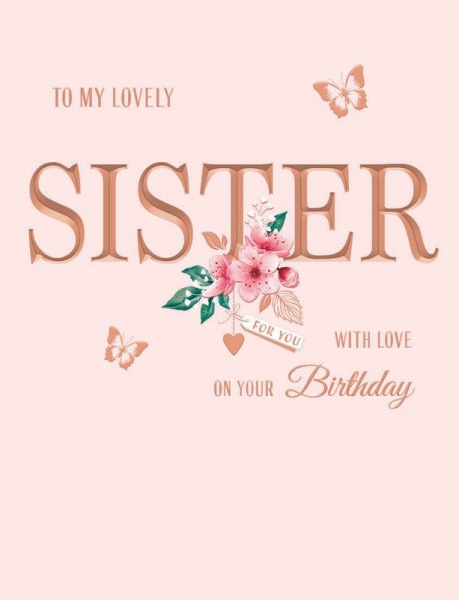 Butterfly Sister Birthday Card