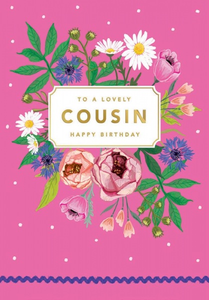 Flowers Cousin Birthday Card