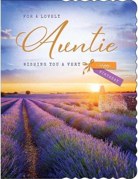 Lavender Fields Auntie Birthday Card