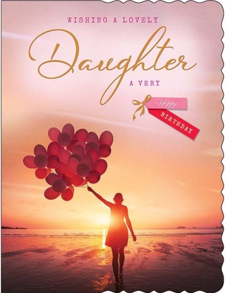 Beach Balloons Daughter Birthday Card