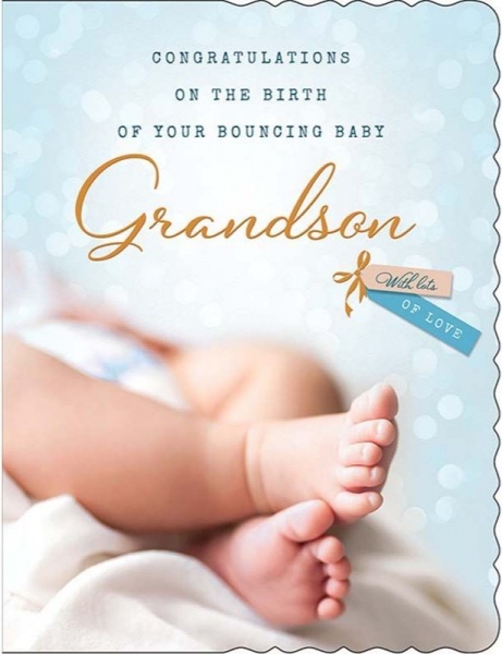 Baby Toes New Baby Grandson Card