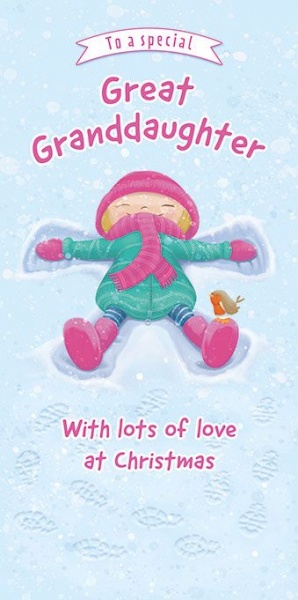 Snow Angel Great Grand Daughter Christmas Money Wallet Card