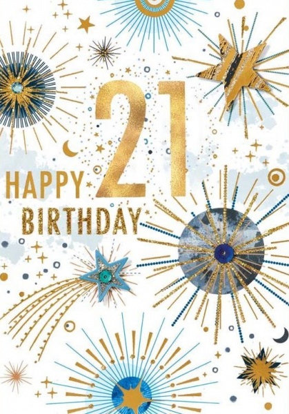 Shooting Stars 21st Birthday Card