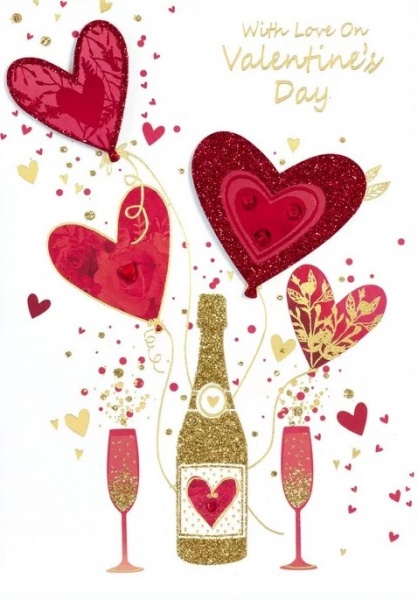 Bubbly & Balloons Valentine's Day Card