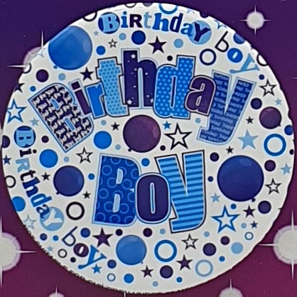 Blue Spots Birthday Boy Badge