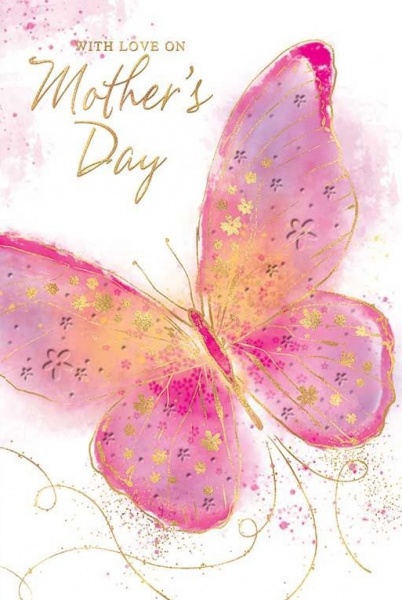 Pink Butterfly Mother's Day Card