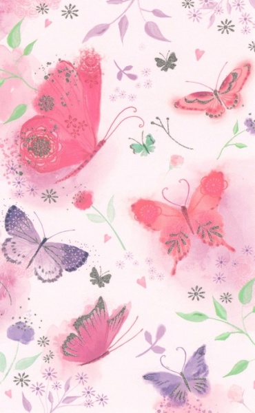 Pink Butterflies Notelets Pack of 8