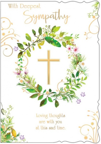 Cross & Wreath Sympathy Card