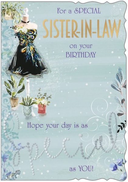 Party Dress Sister-In-Law Birthday Card