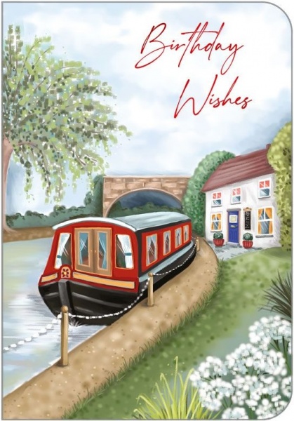 Canal Boat Birthday Card