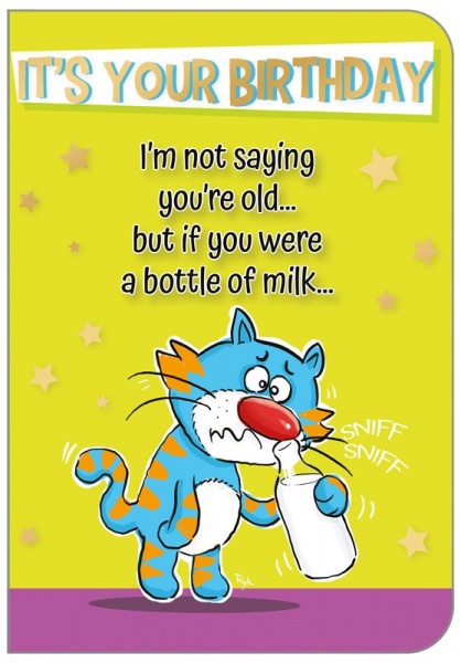 Bottle Of Milk Birthday Card