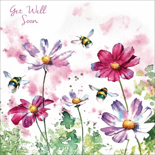 Bees & Cosmos Get Well Card