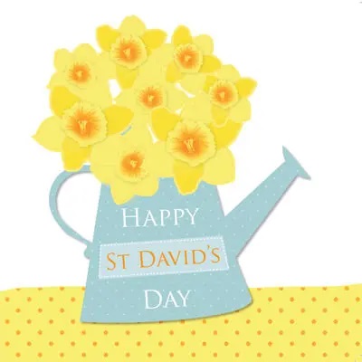 Watering Can St David's Day Card
