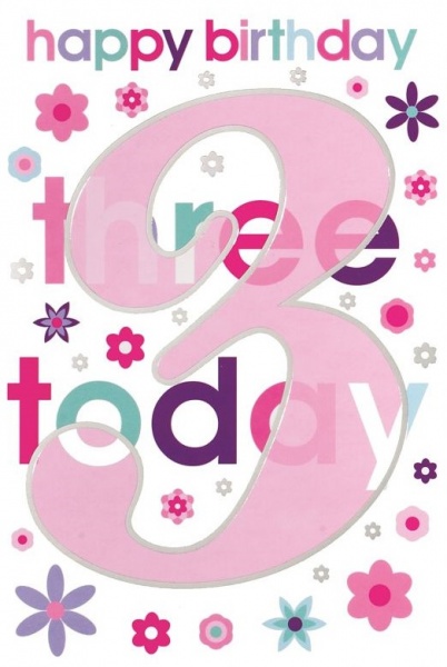Flowers 3rd Birthday Card