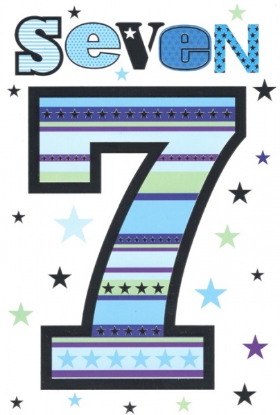 Stars 7th Birthday Card