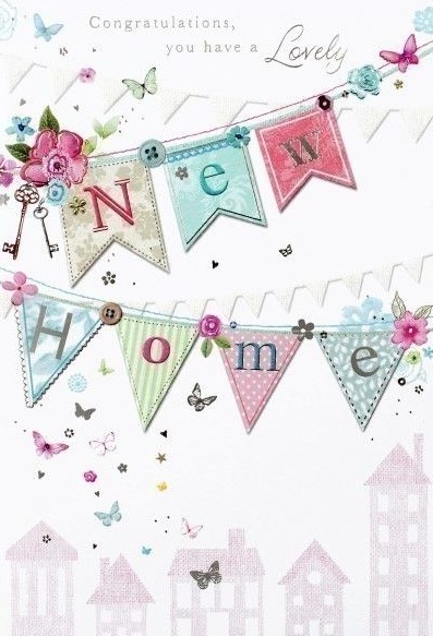 Floral Flags New Home Card