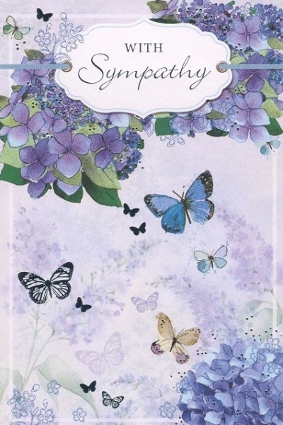 Blue Flowers Sympathy Card