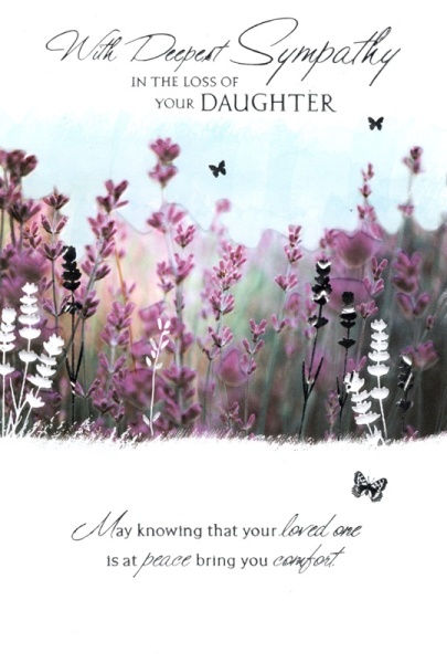 Purple Flowers Daughter Sympathy Card