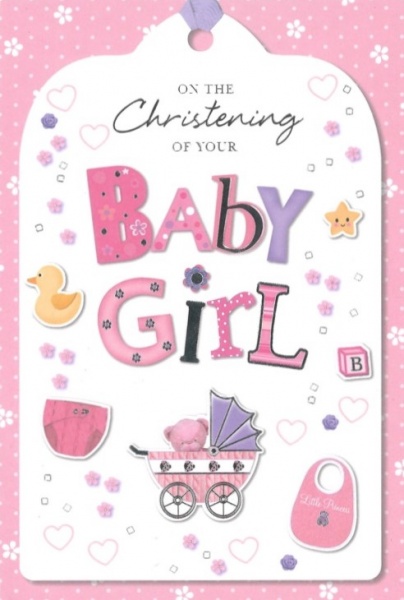 Baby Girl Christening Card