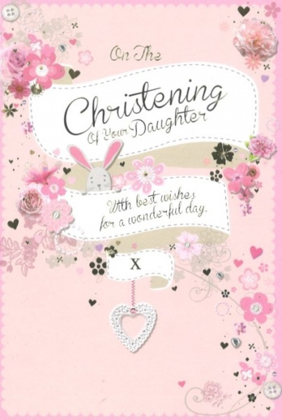 Flowers Daughter Christening Card